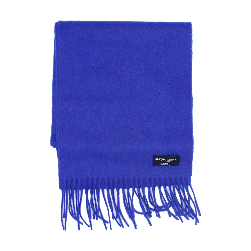 Gretna Green 100% Cashmere Scarf in Blue Ultramarine