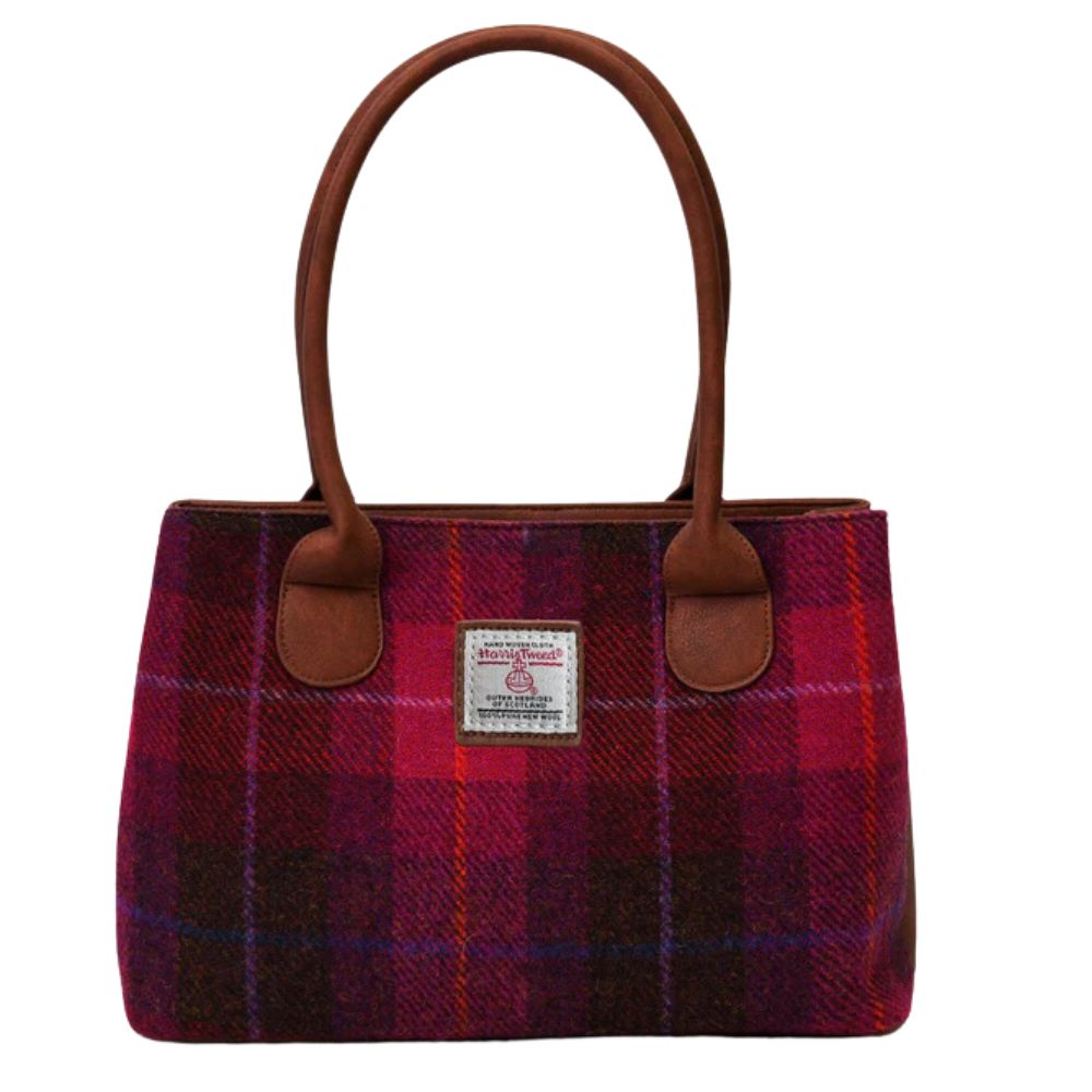 Islander Lismore Tote with Harris Tweed in Fuchsia Tartan | Gretna ...