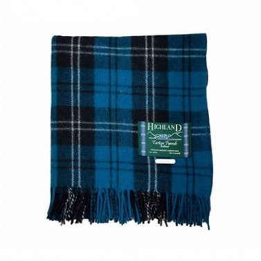 Ramsay Blue Tartan Wool Blanket Plaid Throw 100% wool CSS
